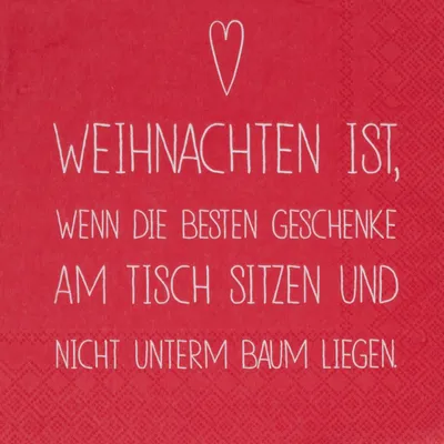 Zdjęcie produktu dla Räder Serviette 33x33cm, Weihnachten ist,wenn die besten