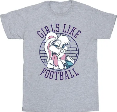 Image de T-shirt Looney Tunes « Girls Like Football » pour homme BI52487 (XXL) (gris)