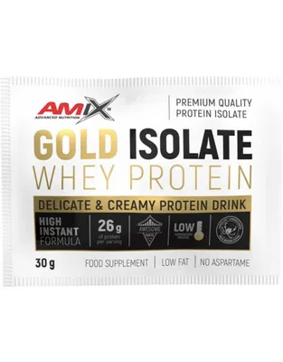 Imagen del producto de Amix Gold Whey Protein Isolate 30 g, sabor naranja / Proteínas (muestras) / Aislado de proteína de suero de leche de alta calidad