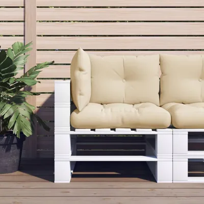 Produktbild von Palettenkissen 3-tlg. Beige Stoff, Klassische Sofas DesignMöbel