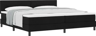 Productafbeelding van vidaXL Boxspringbed met hoofdeinde, zwart, 200 x 200 cm, gestoffeerd