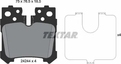 Produktbild von TEXTAR Bremsbeläge Satz Hinten für LEXUS LS (UVF4, USF4) 2424401
