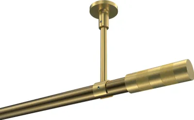Produktbild von Interdeco Gardinenstange / Vorhangstange Messing Antik / Messing-Optik, Typ Sonette Mavell (Zylinder Bicolor) ohne Ringe, Deckenmontage, 20 mm Ø 1-läufig, 420 cm