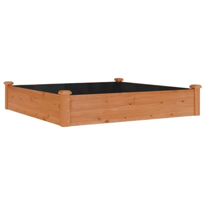 Image de vidaXL Lit surélevé avec insert Brun 120x120x25 cm Sapin massif