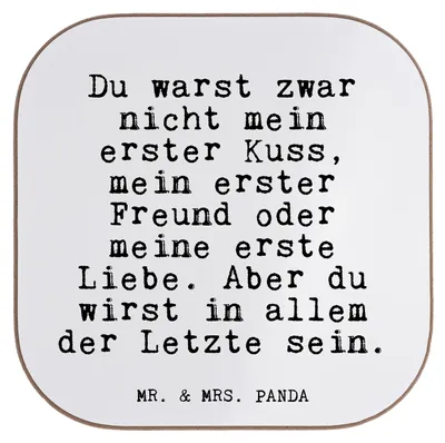 Produktbild von Mr. & Mrs. Panda Getränkeuntersetzer Du warst zwar nicht... - Weiß - Geschenk, Heiratsantrag, Partner, Jahrestag, gläseruntersetzer, Untersetzer für Gläser, Ehe, Sprüche