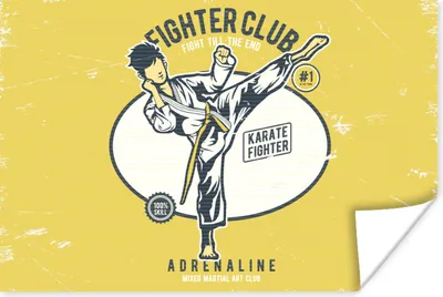 Produktbild von MuchoWow® Poster Karate - Jahrgang - Zitat 90x60 cm - Schlafzimmer
