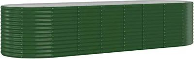 Obrázok produktu pre vidaXL Pozinkovaná oceľová vyvýšená posteľ 322x100x68 cm Zelená