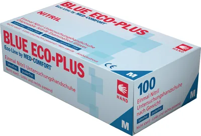 Image de AMPri  100x Gants  jetables Blue  Eco Plus  Taille XL  bleu Nitrile  - 01198-XL