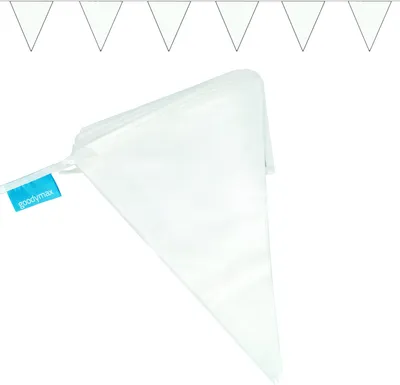 Produktbild von goodymax Wimpelkette Weiß, 10m Gesamtlänge, 20 Wimpel (je 20x30cm), aus 100% Folie, wasserfest, für Innen & Außen, beidseitiges Design, dreieckige Form, ca. 70cm Befestigungsbänder je Seite, für Garten, Party, Geburtstag, Hochzeit, Feste, Sport