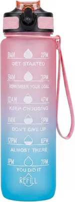 Produktbild von Trinkflasche 1 l, Tritan, BPA-frei, auswegsicher, Zeitmarkierung, für Sport