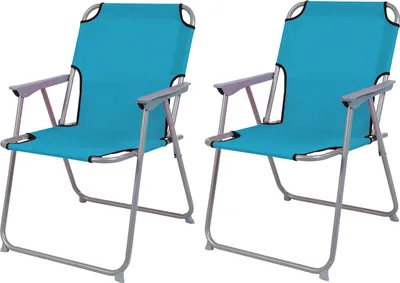 Produktbild von 2 Stück Campingstuhl Stoff Oxfort Metall Petrol