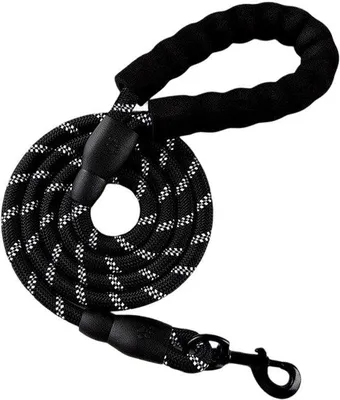 Image de Laisse pour chien - Laisse réfléchissante - Laisse tubulaire - Longue laisse pour chien - Réfléchissante - 200 cm - noire