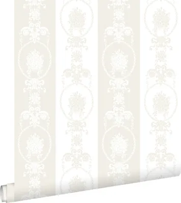 Immagine prodotto di ESTAhome carta da parati barocco bianco e argento 53 cm x 10.05 m