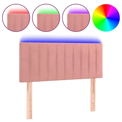 Produktbild von vidaXL LED Kopfteil Rosa 100x5x78/88 cm Samt