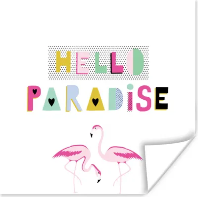 Produktbild von MuchoWow® Poster Flamingo - Sommer - Rosa 100x100 cm - Babyzimmer
