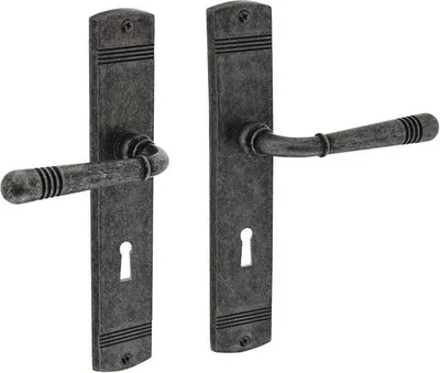 Produktbild von Langschildschildgarnitur Helena Zamak F77 Grau BB 72 mm DINlinks / rechts