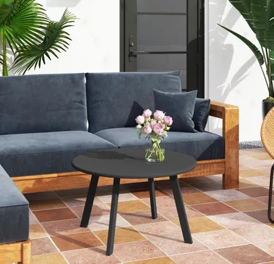 Produktbild von Beistelltisch, Couchtisch, Balkontisch aus Metall Rund Kaffeetisch Gartentisch Ø70 x 42H cm