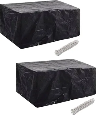 Image de Housses de salon de jardin 2 pcs Rotin 10 œillets 240 x 140 cm