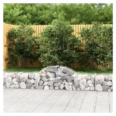 Produktbild von Gabionen mit Hochbogen 3 Stück 200x30x40/60 cm verzinktes Eisen