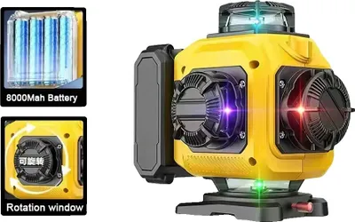 Zdjęcie produktu dla Poziomica laserowa, projekcja 16 linii, automatyczne samopoziomowanie, ze statywem