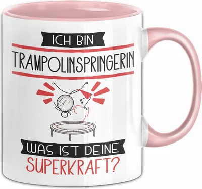 Produktbild von Trampolinspringerin Geschenk Tasse Ich Bin Trampolinspringerin Was Ist Deine Superkraft Geschenkidee Lustig Geburtstag Weihnachten (Rosa)