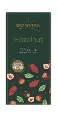 Productafbeelding van Bonvita Premium Dark Chocolate Hazelnut (100 gr)