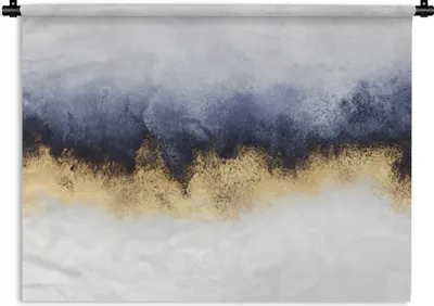 Produktbild von MuchoWow® Wandteppich Wandbehang Abstrakt - Gold - Luxus 150x112.50 cm Tapisserie Dekoration Wandtuch - Wanddecke - Wandteppiche