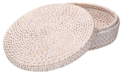 Immagine prodotto di Scatola in rattan algarve bianco tondo cm Ø30xh10