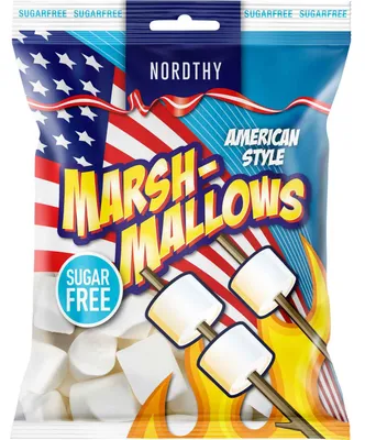 Produktbild von Nordthy Marshmallows American Style zuckerfrei 100g