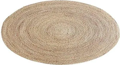 Obrázek produktu pro Uniqoos® Koberec z mořské trávy, ručně vyrobený, pletený, přírodní, 100% přírodní vodní hyacint, průměr 150 cm