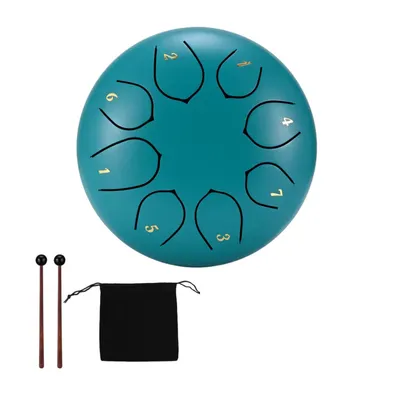 Produktbild von XCOAST Zungentrommel aus Edelstahl – 8-Noten Steel Tongue Drum inkl. Trommelstäben & Beutel | Meditations- und Yoga-Instrument