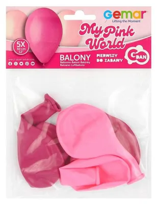 Obrázek produktu pro Můj růžový svět Růžové balónky, 30 cm, 5 ks.