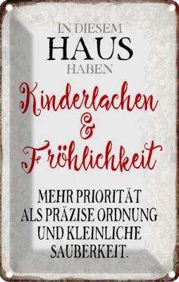 Produktbild von vianmo Blechschild 18x12 cm in diesem Teens Spruch Zitat Haus Kinderlachen Witz Humor Lustig Spaß Kids Kinder