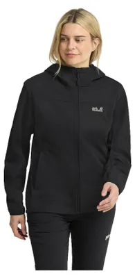 Immagine prodotto di Jack Wolfskin WINDHAIN 2 HOODY, felpa con cappuccio da donna, colore nero, taglia XXL