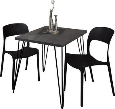 Obrázek produktu pro Barový stůl Eirena 70x70x75 černý mat/grafit 14487