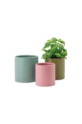 Produktbild von REMEMBER Turin, Topfpflanzer, Freistehend, Porzellan, Blau, Olive, Pink, Rund, Drinnen/Draußen