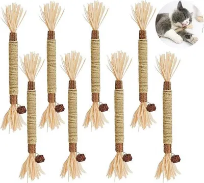 Image de Bâtonnets à mâcher pour chats, 8 pièces, à l'herbe à chat