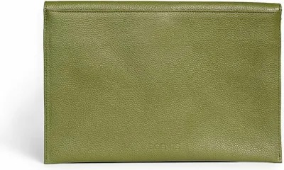 Produktbild von Schlanke olivgrüne Herren Ledertasche aus Rindsleder mit Brillenetui