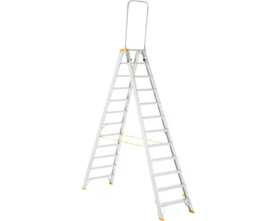 Obrázok produktu pre Obojstranné Alu schodíky Forte 2x12 do 150 kg s výstupným madlom