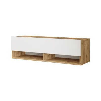 Produktbild von In And OutdoorMatch TV-Schrank Rosina – TV-Möbel – TV-Einheit – 2 Staufächer – 100 x 31,5 x 29,5 cm – Holzfarben und Weiß – dekorativer Schrank