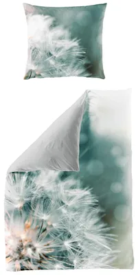 Produktbild von Traumschloss Mako-Satin Digitaldruck Bettwäsche - 5084_04 - reifer Löwenzahn, Pusteblume 155 x 220 cm Digitaldruck, reifer Löwenzahn, Pusteblume