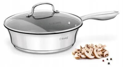 Produktbild von Starke Pro Sintesi Edelstahl Bratpfanne mit Deckel 24 cm