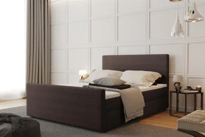 Produktbild von Boxspringbett Schlafzimmerbett CARO 120x200cm Stoff Scala Schokoladenbraun