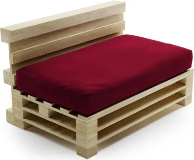 Image de Coussin Palette Déhoussable Imperméable Assise BANANAIR 120 x 80 cm Rouge