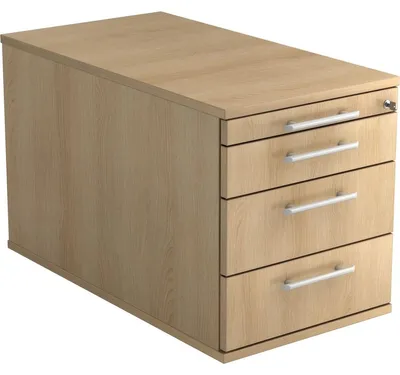 Obrázek produktu pro Mobilní podstavec 80 cm 3 zásuvky zámek dubové zábradlí rukojeť