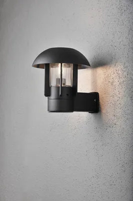 Image de Applique murale Heimdal de Konstsmide en aluminium laqué noir avec verre transparent