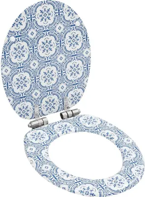 Image de vidaXL Sièges de toilette 2 pcs. couvercle soft-close MDF design porcelaine