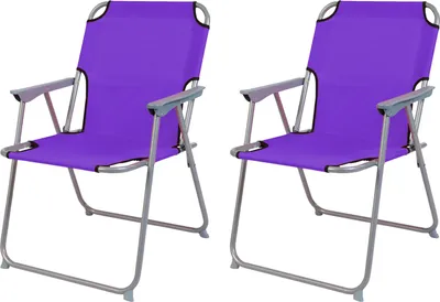 Produktbild von 2 Stück Campingstuhl Stoff Oxfort Metall Lila