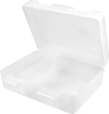 Immagine prodotto di Scatola per il pranzo per bambini "Dinnerbox Plus" - BPA-FREE &  GERMANY - Scatola per il pranzo con divisorio e chiusura a scatto, robusta scatola per il pranzo dei bambini - Trasparente-latteo