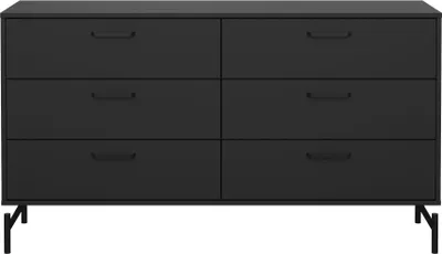 Produktbild von Dana Kommode 6 Schubladen schwarz matt.